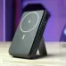 Angled lifestyle view of the MKB PK81 10000mAh 22.5W Magsafe Power Bank standing upright with magnetic charging ring visible