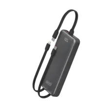 QCY Pulse PB10H 10000mAh 22.5W Power Bank with Built-in Cables