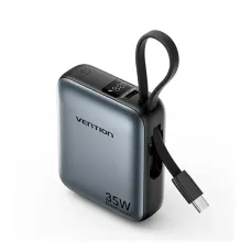 Vention FHFH0 10000mAh 35W Power Bank With Built-in Type C & Lightning Cables