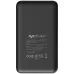 Back view of a black Verbatim VAPPP110 power bank with technical specs.