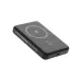 Black wireless power bank with magnetic charging pad, LED battery indicator, and Type-C port for fast charging devices