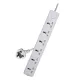 Deli CT705ES 3 Pin 6 Port 3 Meter Power Strip With Surge Protection