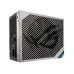 Rear view of ASUS ROG THOR 1200W Platinum III Power Supply with vents, IEC socket, switch, and turbo button.