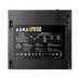 Label view of Gamdias AURA GP650 Power Supply showing voltage specs, warnings, and 650W total output rating.