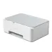 Front view of Deli D511W Printer with scanner lid, control panel, and paper output tray in sleek white design.