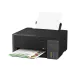 Front angled view of the Epson EcoTank L3350 A4 Wi‑Fi Multifunction InkTank Printer showing paper loaded in the rear feeder