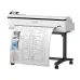 Angled front view of Epson SureColorTM SC-T5130M 36-inch Technical Printer with printed output displayed