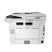 Rear view of the white HP LaserJet Enterprise MFP M430F printer, showing the rear paper tray and various ports.
