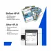 Promotional view of HP LaserJet Pro 4002dn printer showcasing print quality before and after HP toner use.