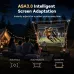 Outdoor scene with Xiaomi Wanbo ToGo Pro Projector using ASA3.0 auto focus, keystone, and screen fit features.