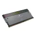 Corsair DOMINATOR TITANIUM RGB DDR5 RAM with a gray heatsink and colorful RGB lighting.