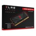 Angled view of the PNY XLR8 Gaming 8GB DDR4 RAM stick in its retail box.