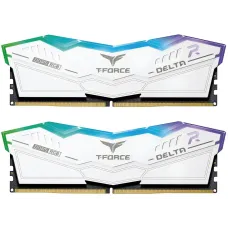 TEAM T-FORCE DELTA RGB 48GB (24GBx2) 8000MHz DDR5 Gaming RAM White