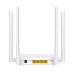 Rear view of Tenda HG10C AC1200 dual band Wi‑Fi XPON ONT router showing network ports.