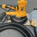 Side view of Tolsen 79584 Drywall Sander with circular sanding pad, dust hose, and attached collection bag.