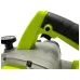 Handle view of XCORT XMB03-82X2 Planer with green grip, trigger, and depth adjustment knob.