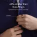 Comparison view of Oura Ring 5 and Oura Ring 4 on hands highlighting smaller size and improved durability.