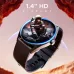 Front view of boAt Lunar Link smartwatch with astronaut-themed HD display and black strap.