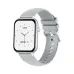Angled view of COLMI C28 Smart Watch with silver frame, gray strap, and hybrid analog-digital display.