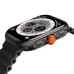 Front view of Haylou Velo smartwatch displaying an analog-style watch face and black strap.