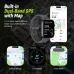 Activity view of Haylou Watch Hyper showing dual-band GPS tracking with outdoor running stats and mapping features.