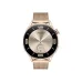Kieslect Lora 3 smartwatch front view showing metallic casing, crown button, and stylish gold wristband