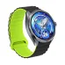 Back view of Oraimo Watch Nova 2R showing circular sensor, certification markings, and dual-color black and green strap