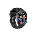 Front angled view of Unikyy Niko Smart Watch displaying colorful app icons on square screen with side button controls
