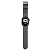 Rear close-up view of Unikyy Q1 Smart Watch highlighting circular sensor module and perforated strap texture design