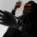 Lifestyle wrist view of Unikyy RUSH Smart Watch displaying Bluetooth call screen with incoming call interface in dark themed setting
