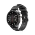 XO Watch 4 front view with black metal strap and analog-style smartwatch display.