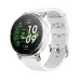 Amazfit Active 3 Premium smartwatch with white strap showing fitness metrics like VO₂ max and heart rate
