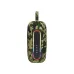 Front view of the camouflage Jiayou Sonic 8 Portable Bluetooth Speaker showing its tall body and attached carrying strap.