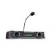 Havit SK220 RGB Dual Mode Gaming Soundbar with Microphone shown from a front right view with its flexible microphone extended.