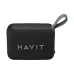 Front view of the black Havit SK874BT Portable Bluetooth Speaker highlighting the mesh grille and carrying strap.
