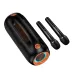 Front angled view of Hoco DS67 SuperBass Pro 600W Bluetooth Speaker with two wireless microphones.