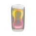 BL PartyBox 320 white party speaker with glowing yellow and pink LED light ring on white background.