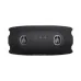 Top view of JBL Xtreme 5 showing cylindrical design, mesh exterior, and rubberized control panel with buttons.