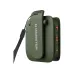 Side view of the Monster Blaster Micro Portable Bluetooth Speaker in green highlighting its magnetic clip and buttons.