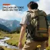 Weofly Boulder Portable Bluetooth Speaker attached to a backpack in an outdoor scene, emphasizing its on‑the‑go usability.
