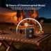 Weofly Stone Portable Bluetooth Speaker placed on an outdoor table at night emphasizing its 10-hour playback capability.