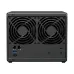 Rear view of Synology DS425+ showing dual cooling fans, LAN ports, USB port and power input layout