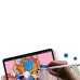 Hand using stylus on iPad drawing colorful cartoon art with “Market” text on screen