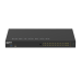 Angled top view of Netgear M4250-26G4XF-PoE+ (GSM4230PX) Network Switch highlighting flat metal chassis with front port array and rear connectivity