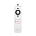 Front view of the white remote control for the Haier 43S85GUX 43 4K QLED Google TV showing shortcut buttons