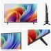 Multi-angle view of Hisense 32A4S 32 inch Smart TV showing slim profile, bezel design, and sturdy stand structure.
