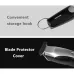 Close-up of ENCHEN Humming Bird Trimmer with storage hook and blade protector cover for safe maintenance.