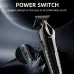 Front view of ENCHEN Sharp 6 Trimmer with textured grip and inset highlighting safe ergonomic power switch.