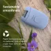 Feature view of Philips BRE228/00 Epilator on stone surface with leaves and flowers, highlighting sustainable packaging design.