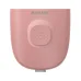 Rear view of Philips BRE229 compact epilator with simple grip design in soft pink